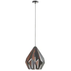 Lámpara colgante Carlton negro-cobre Ø 31 cm