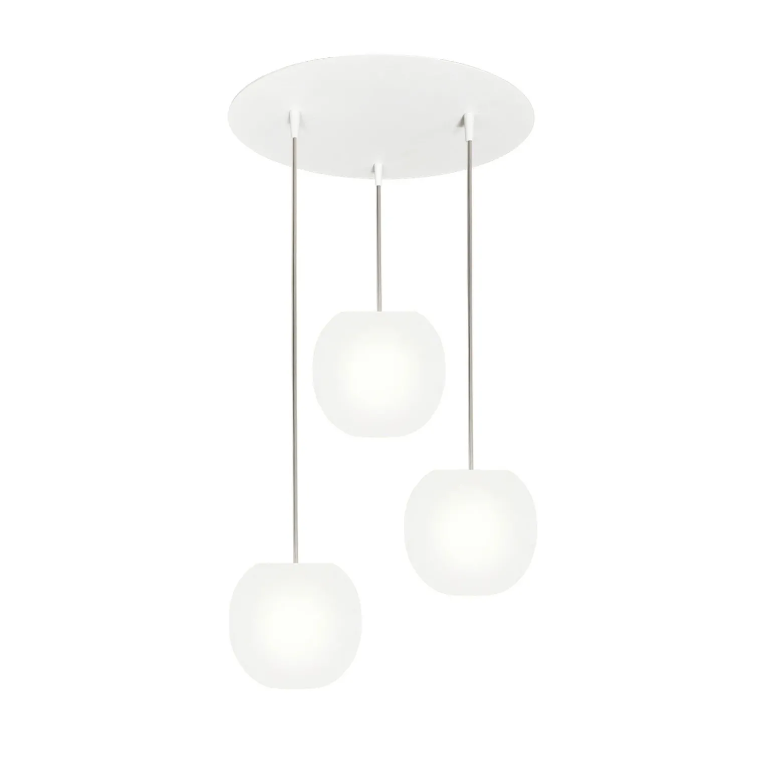 Lámpara colgante Casablanca Acai, blanca, redonda, 3 luces, Ø 16 cm, E27