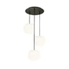 Lámpara colgante Casablanca Acai, blanco/negro, redonda, 3 luces, 26 cm