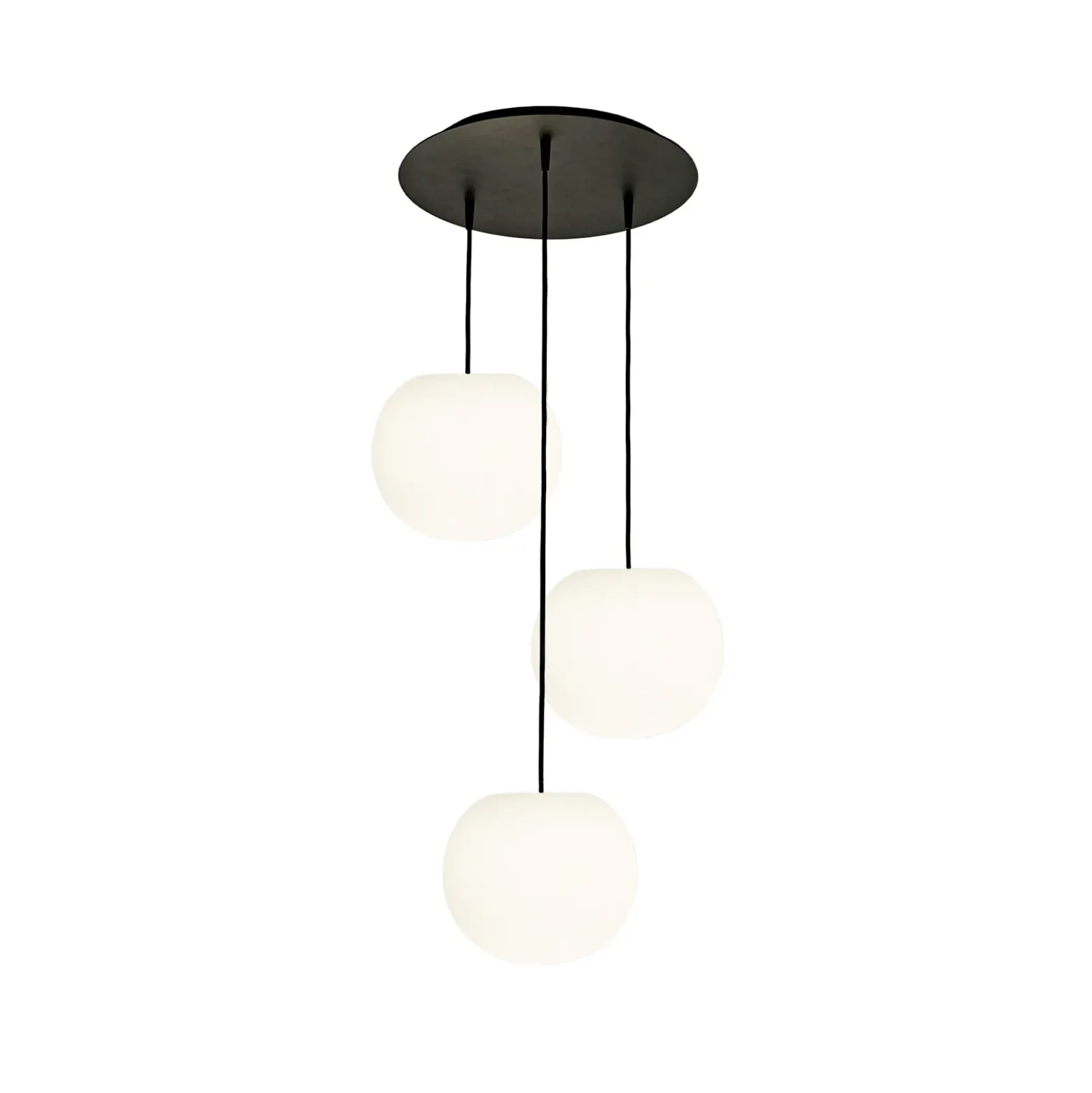 Lámpara colgante Casablanca Acai, blanco/negro, redonda, 3 luces, 26 cm