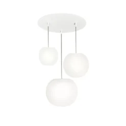 Lámpara colgante Casablanca Acai, blanca, 3 luces, 16 cm/21 cm/26 cm