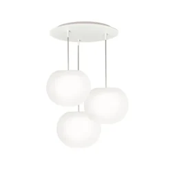 Lámpara colgante Casablanca Acai, blanca, redonda, 3 luces, Ø 26 cm, E27
