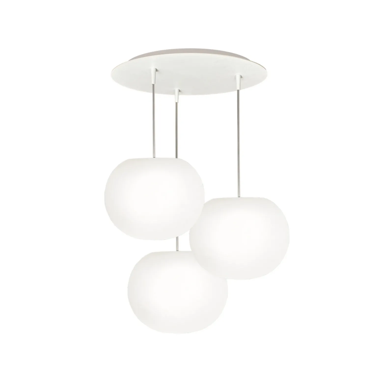 Lámpara colgante Casablanca Acai, blanca, redonda, 3 luces, Ø 26 cm, E27