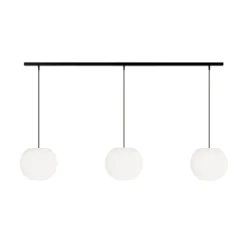 Lámpara colgante Casablanca Acai, blanco/negro, larga, 3 luces, 26 cm