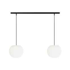 Lámpara colgante Casablanca Acai, blanco/negro, larga, 2 luces, 26 cm