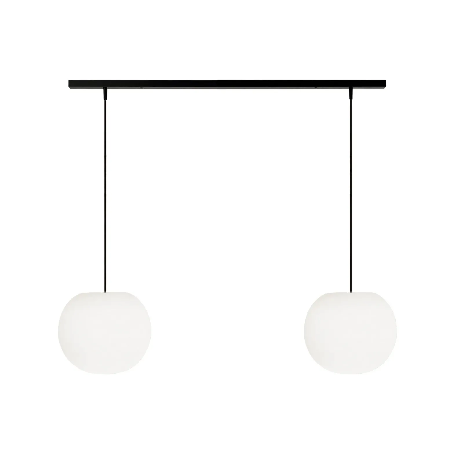 Lámpara colgante Casablanca Acai, blanco/negro, larga, 2 luces, 26 cm