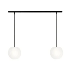 Lámpara colgante Casablanca Acai, blanco/negro, larga, 2 luces, 21 cm