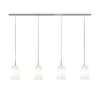 Lámpara colgante Casablanca Mesa, blanca, cristal, 4 luces, 120 cm, E27