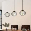 Lámpara colgante Cedrice de Lindby, 3 luces, negra, metal, E27