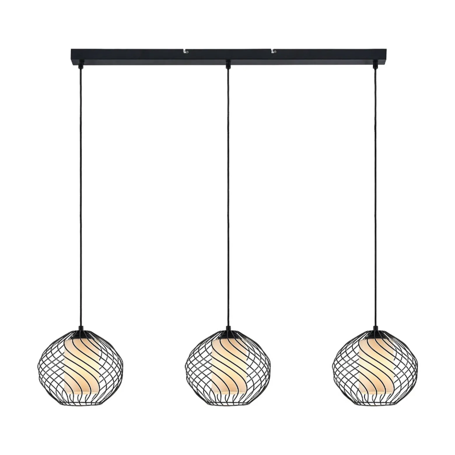 Lámpara colgante Cedrice de Lindby, 3 luces, negra, metal, E27