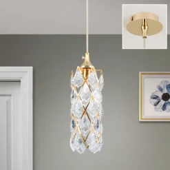 Lámpara colgante CHARLENE con elementos de cristal