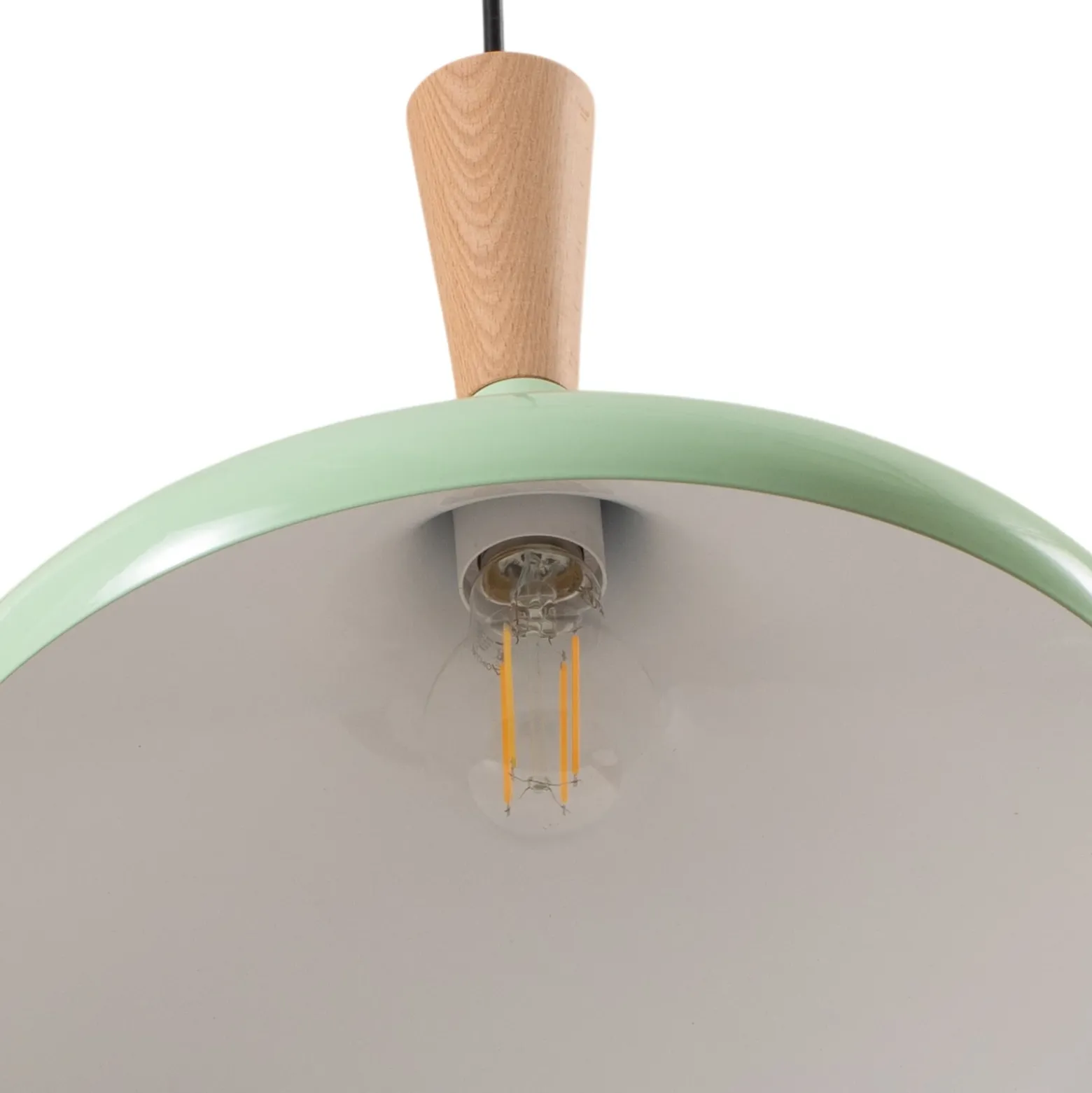 Lámpara colgante Chris, verde menta/blanco, Ø 35 cm, metal