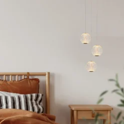 Lámpara colgante Cintra LED, Ø 25 cm, transparente/oro, acrílico