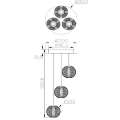 Lámpara colgante Cintra LED, Ø 25 cm, transparente/oro, acrílico