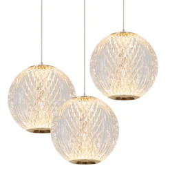 Lámpara colgante Cintra LED, Ø 25 cm, transparente/oro, acrílico