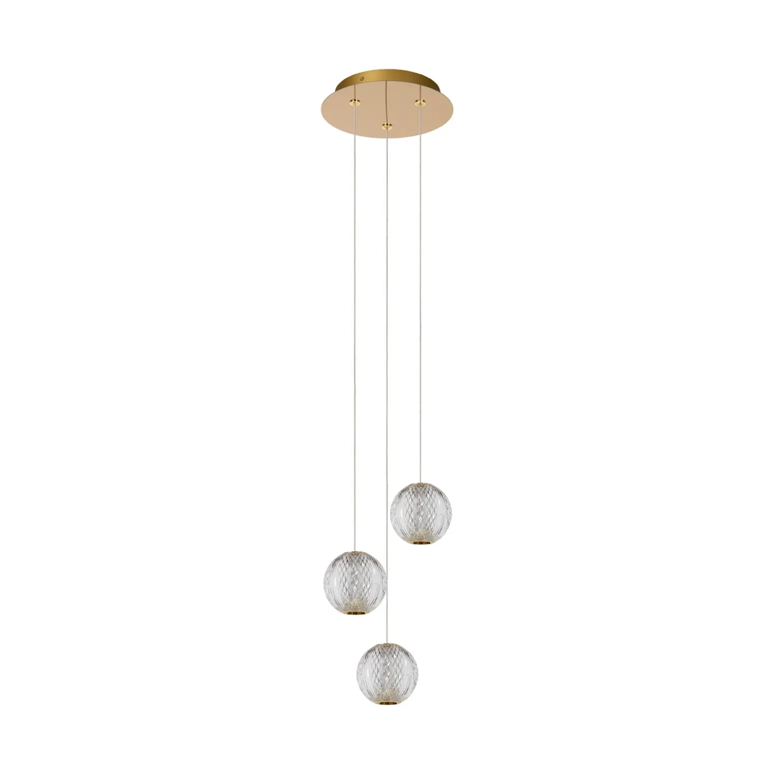 Lámpara colgante Cintra LED, Ø 25 cm, transparente/oro, acrílico