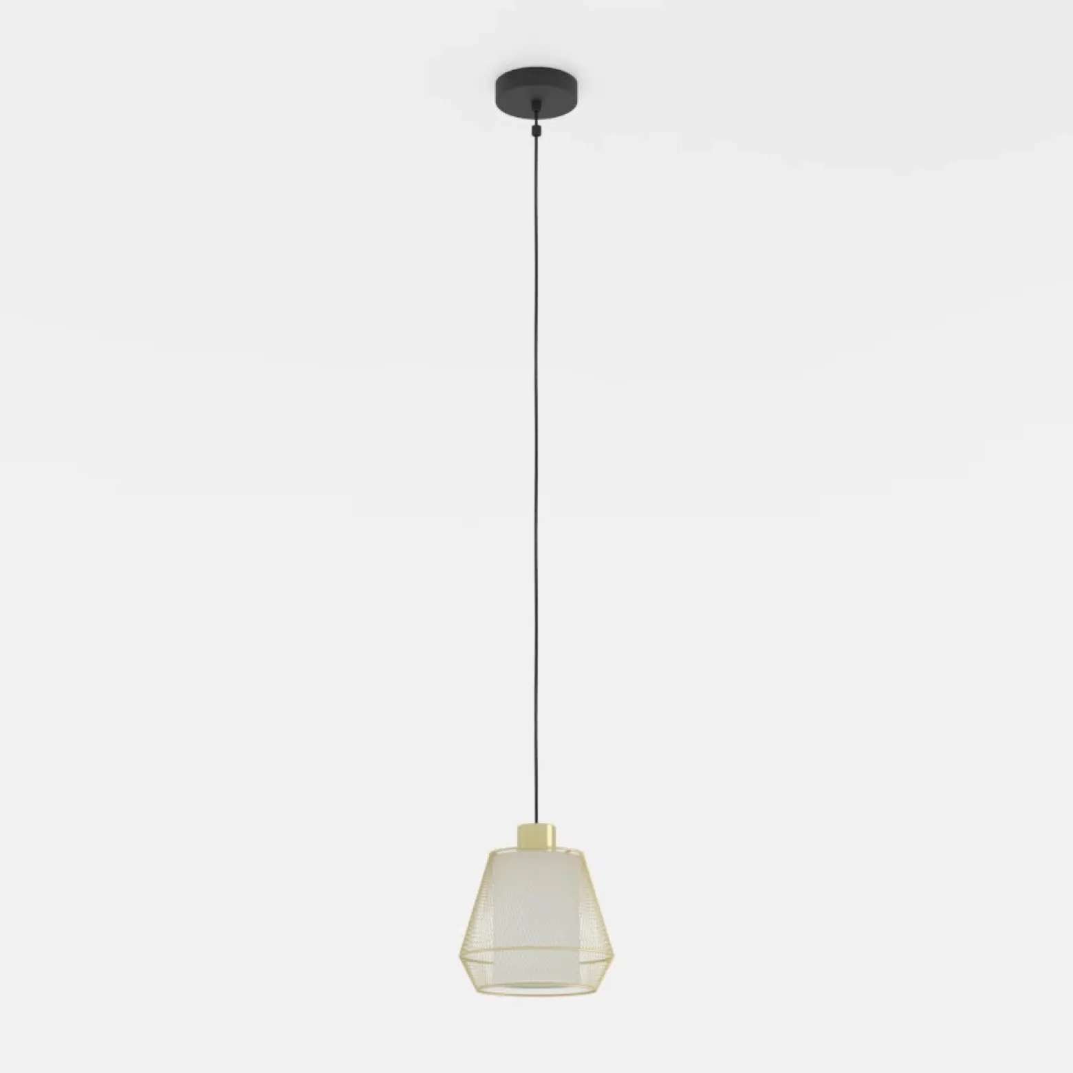 Lámpara colgante Ciudadela, Ø 18 cm, negro/latón, acero