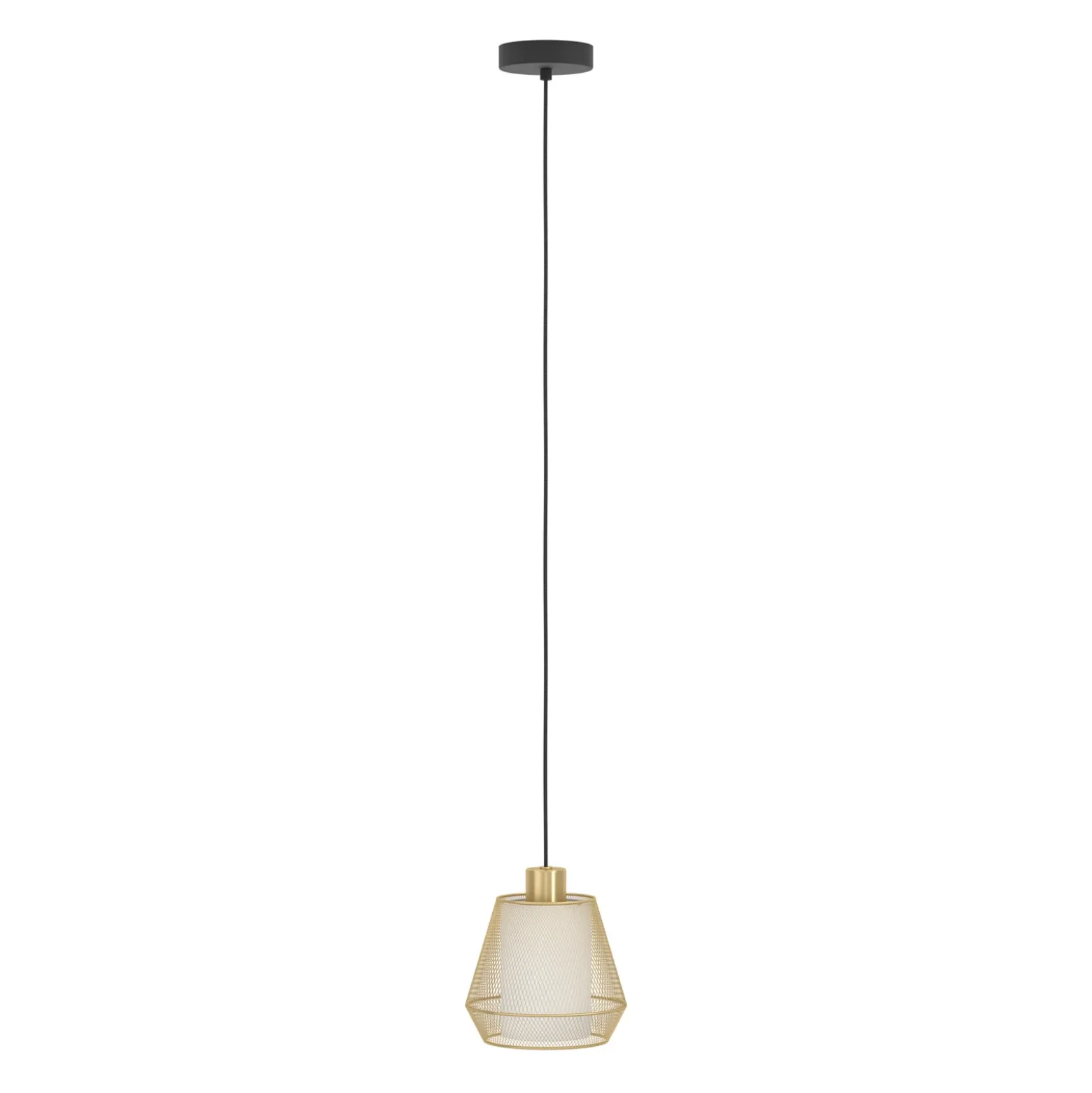 Lámpara colgante Ciudadela, Ø 18 cm, negro/latón, acero
