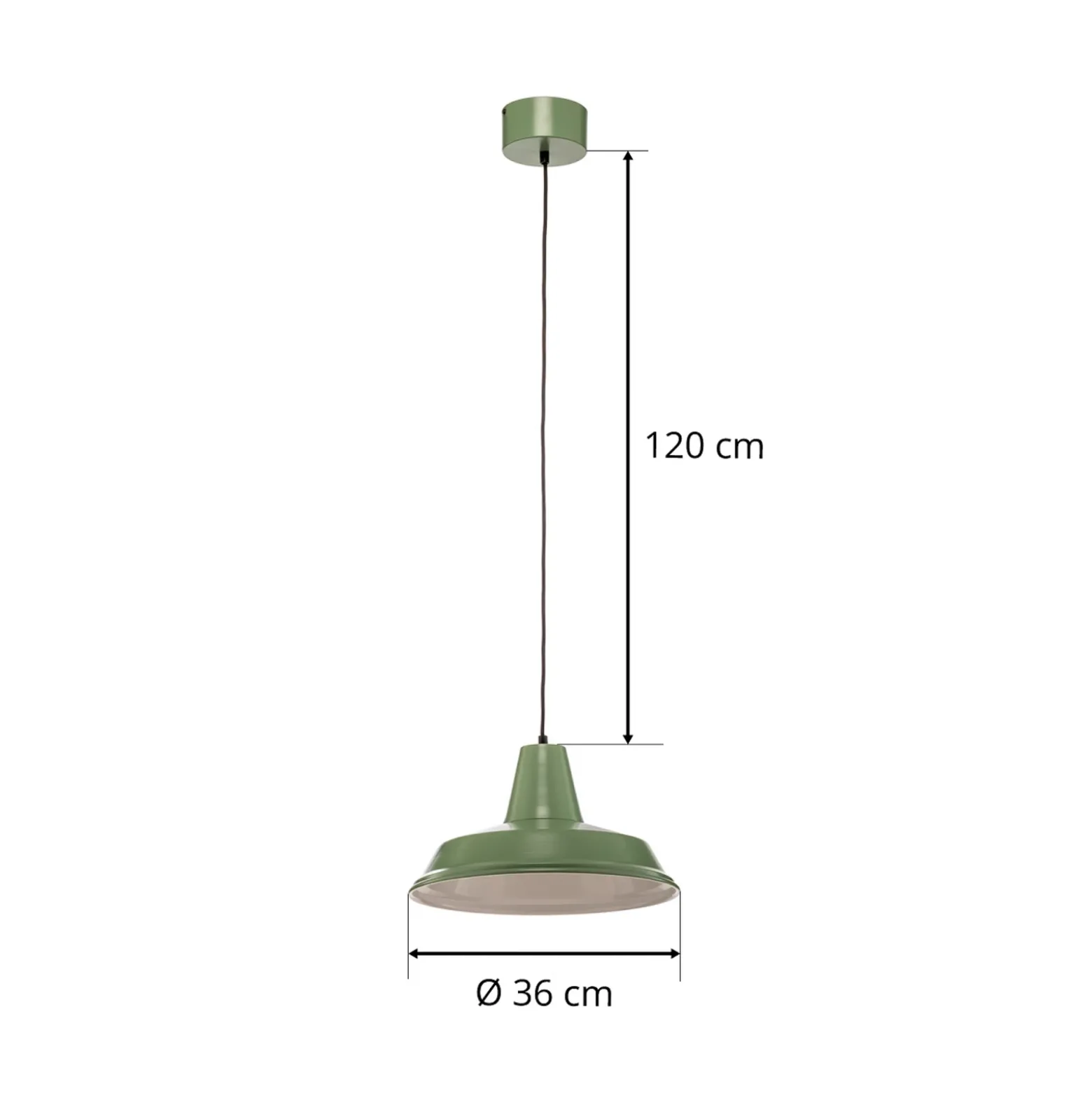 Lámpara colgante Class de metal, verde/blanco