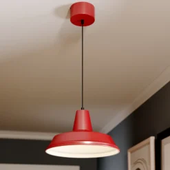 Lámpara colgante CLASS, rojo/blanco, Ø 36 cm, metal