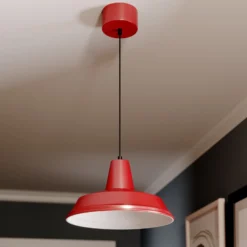 Lámpara colgante CLASS, rojo/blanco, Ø 36 cm, metal