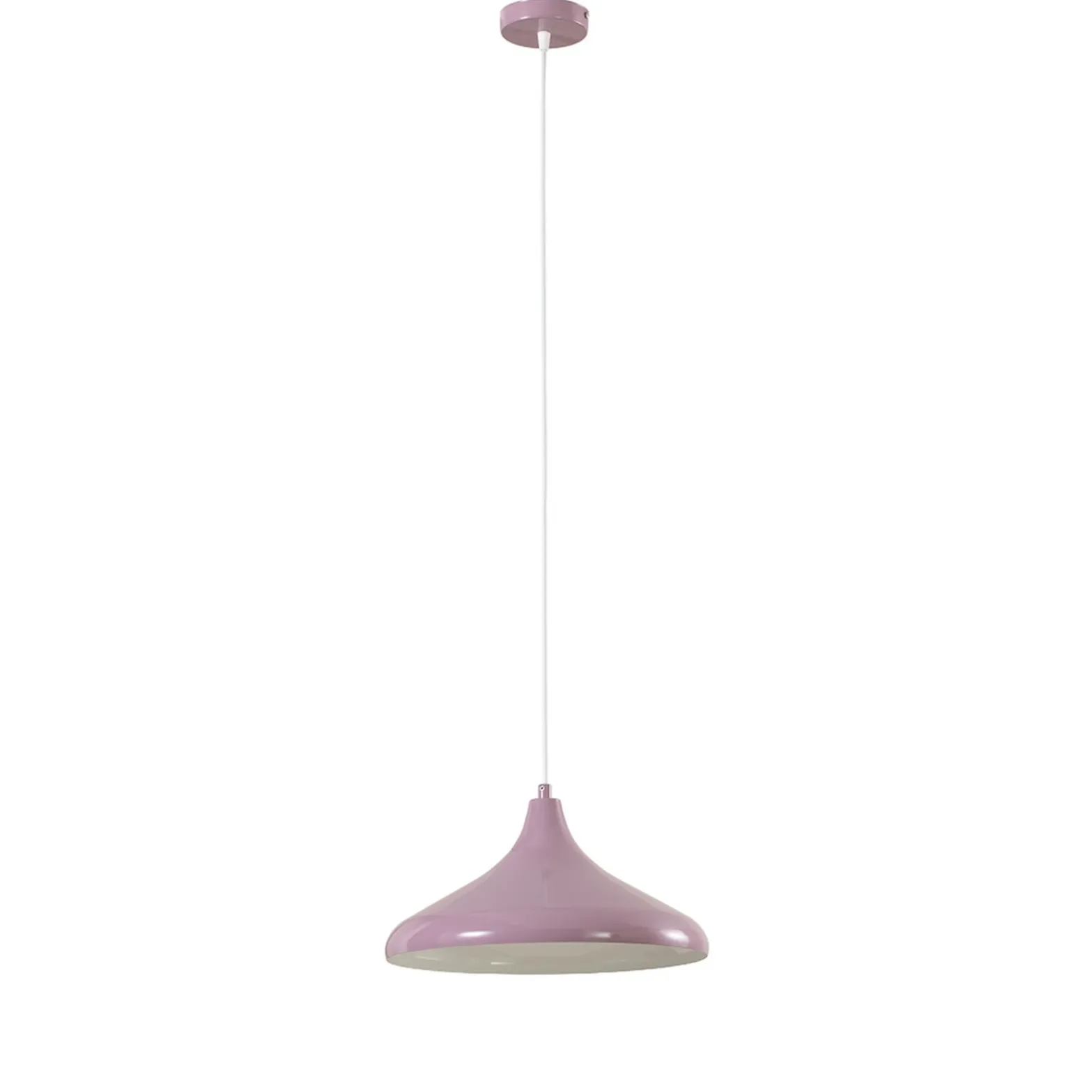 Lámpara colgante Claus, morado/blanco, Ø 35 cm, metal