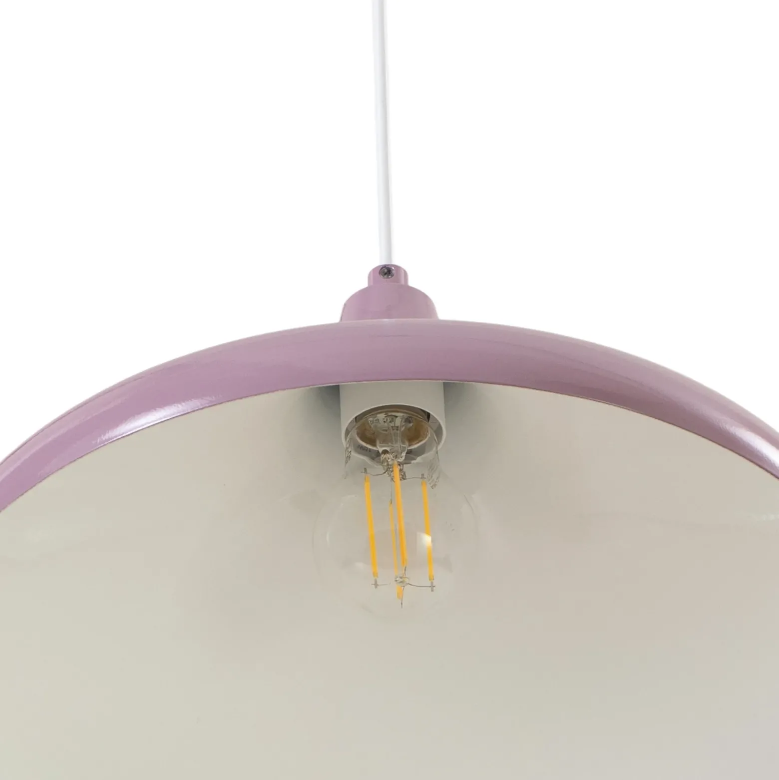 Lámpara colgante Claus, morado/blanco, Ø 35 cm, metal