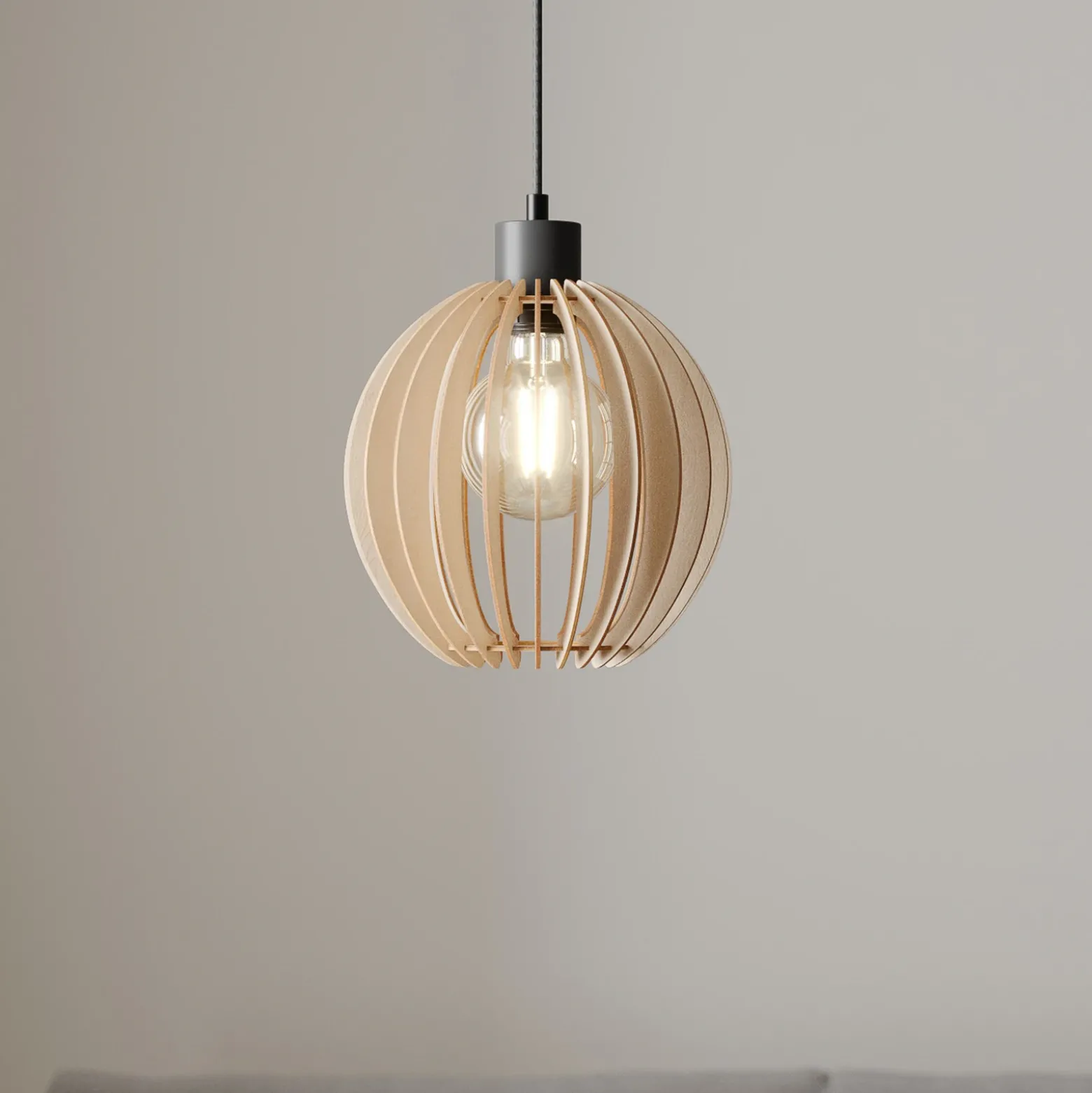 Lámpara colgante Clay, contrachapado de abedul, Ø 23 cm