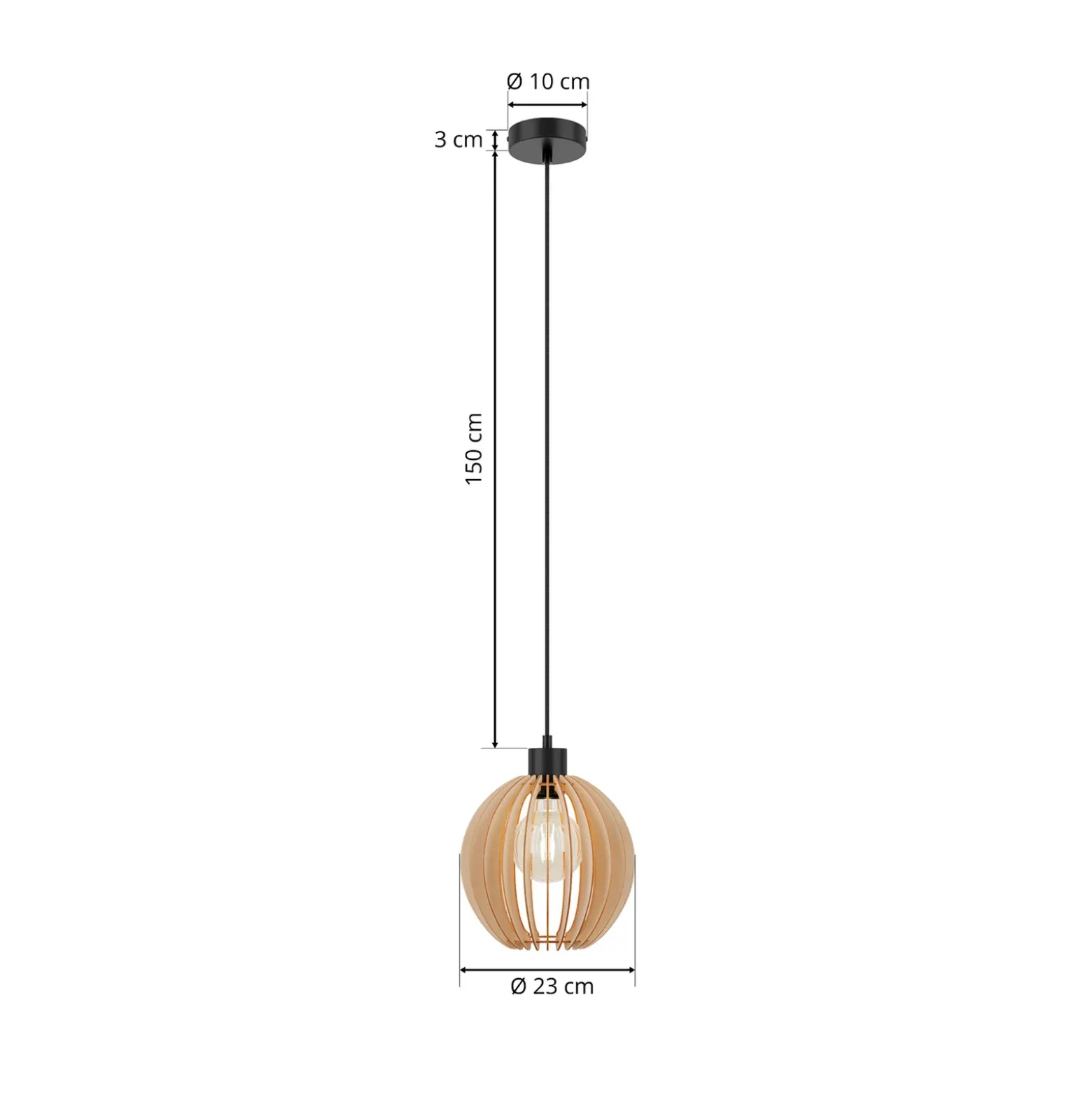 Lámpara colgante Clay, contrachapado de abedul, Ø 23 cm