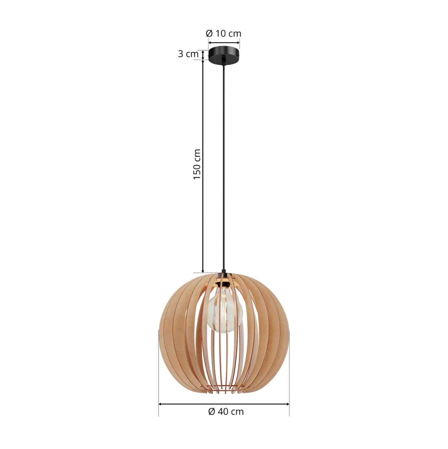 Lámpara colgante Clay de contrachapado de abedul, Ø 40 cm