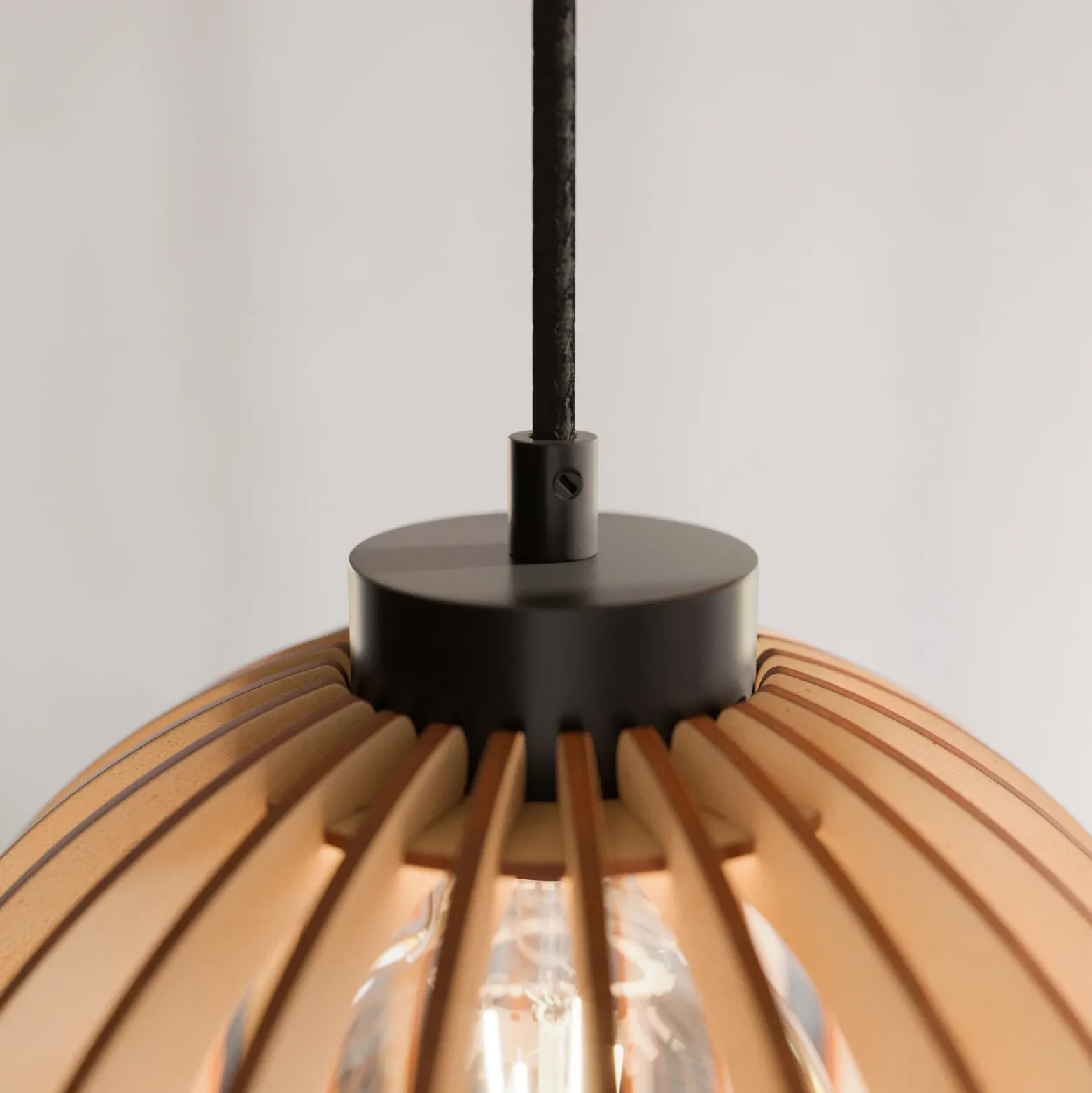 Lámpara colgante Clay de contrachapado de abedul, 51 cm, 3 lámparas, redonda