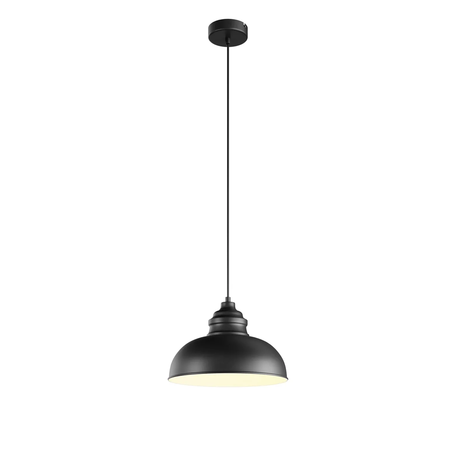 Lámpara colgante Cliona de Lindby, negra, metal, Ø 31 cm, E27