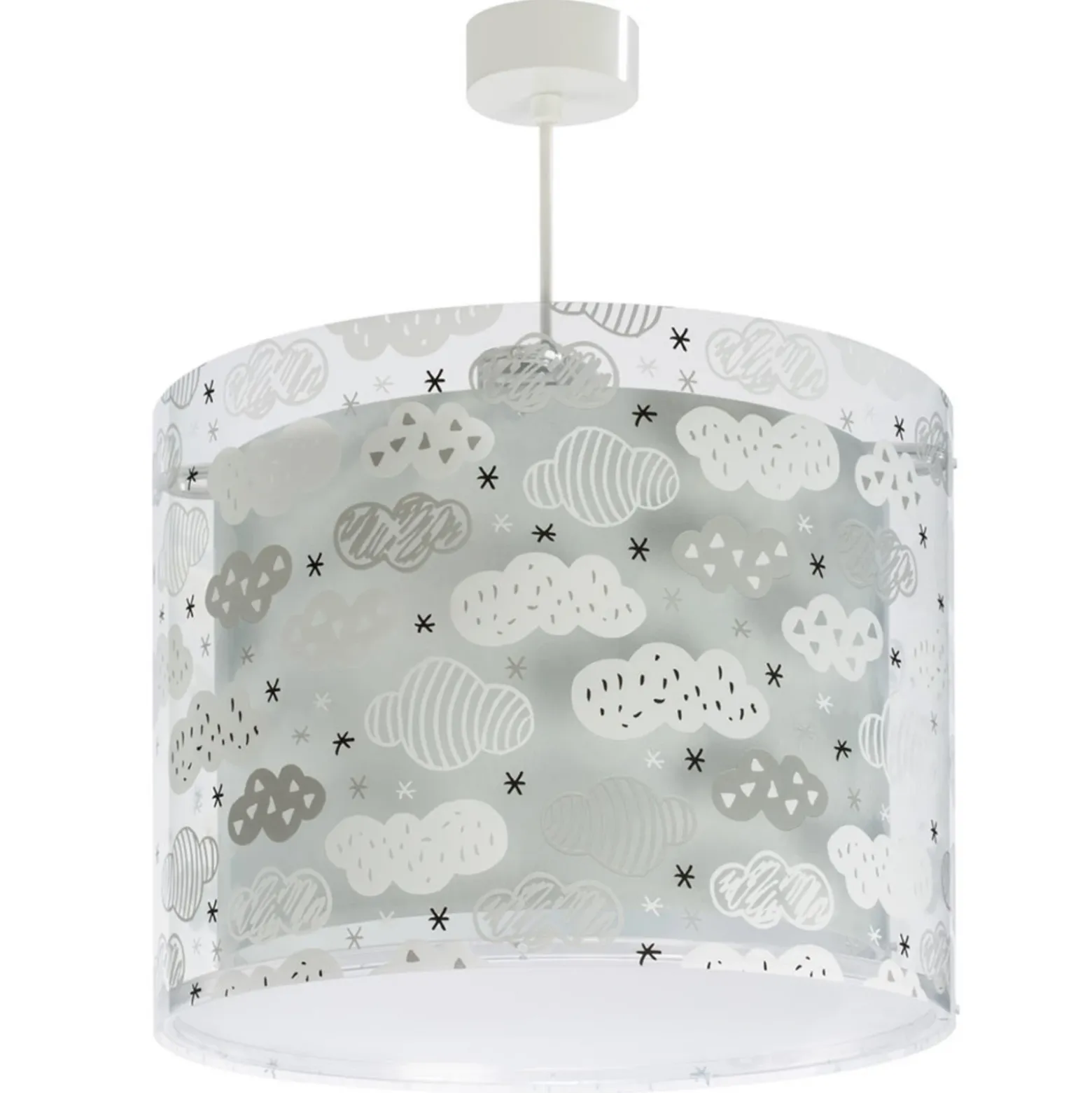 Lámpara colgante CLOUDS de Dalber para habitaciones infantiles, gris