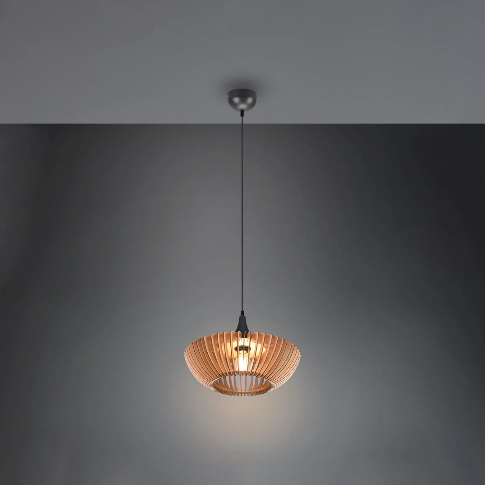 Lámpara colgante Colino de láminas de madera, madera clara