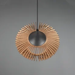 Lámpara colgante Colino de láminas de madera, madera clara