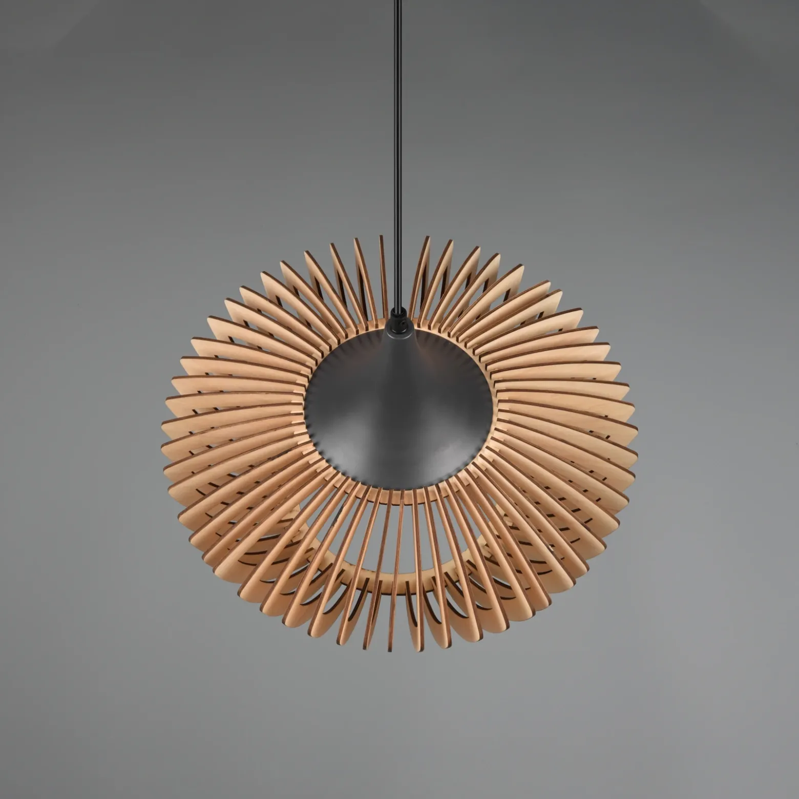 Lámpara colgante Colino de láminas de madera, madera clara