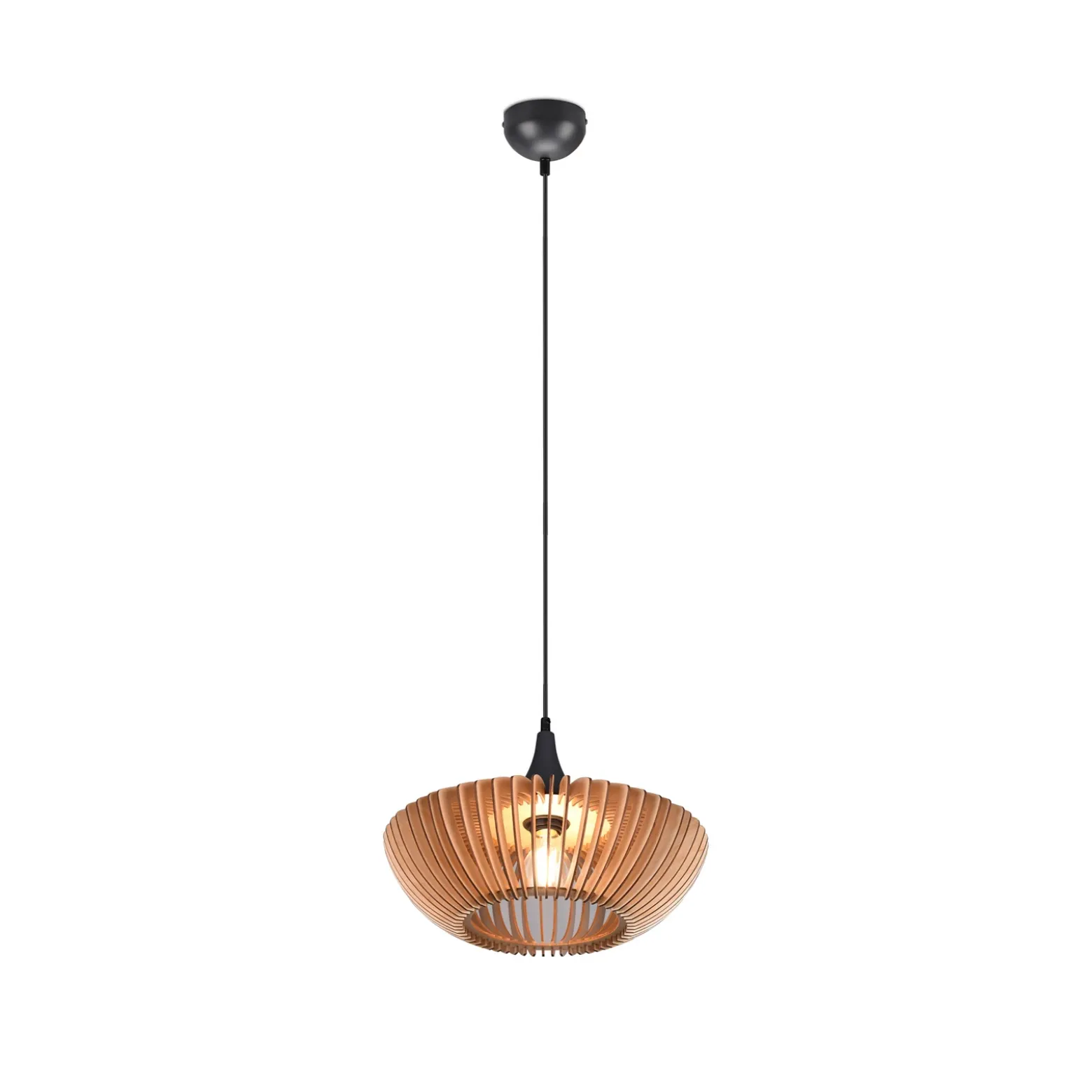 Lámpara colgante Colino de láminas de madera, madera clara