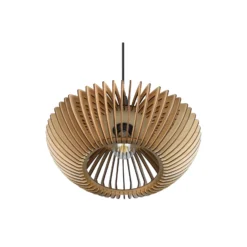 Lámpara colgante Colino de láminas de madera, madera clara