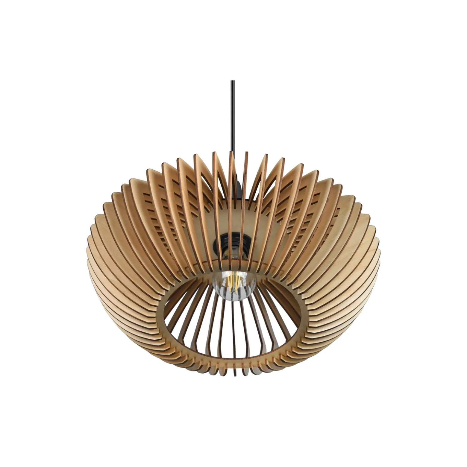 Lámpara colgante Colino de láminas de madera, madera clara