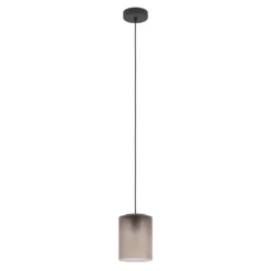 Lámpara colgante Colomera, Ø 15 cm, negro/gris, cristal