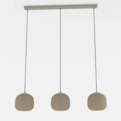 Lámpara colgante Cominio topo/arena, 3 luces