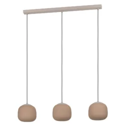 Lámpara colgante Cominio topo/arena, 3 luces