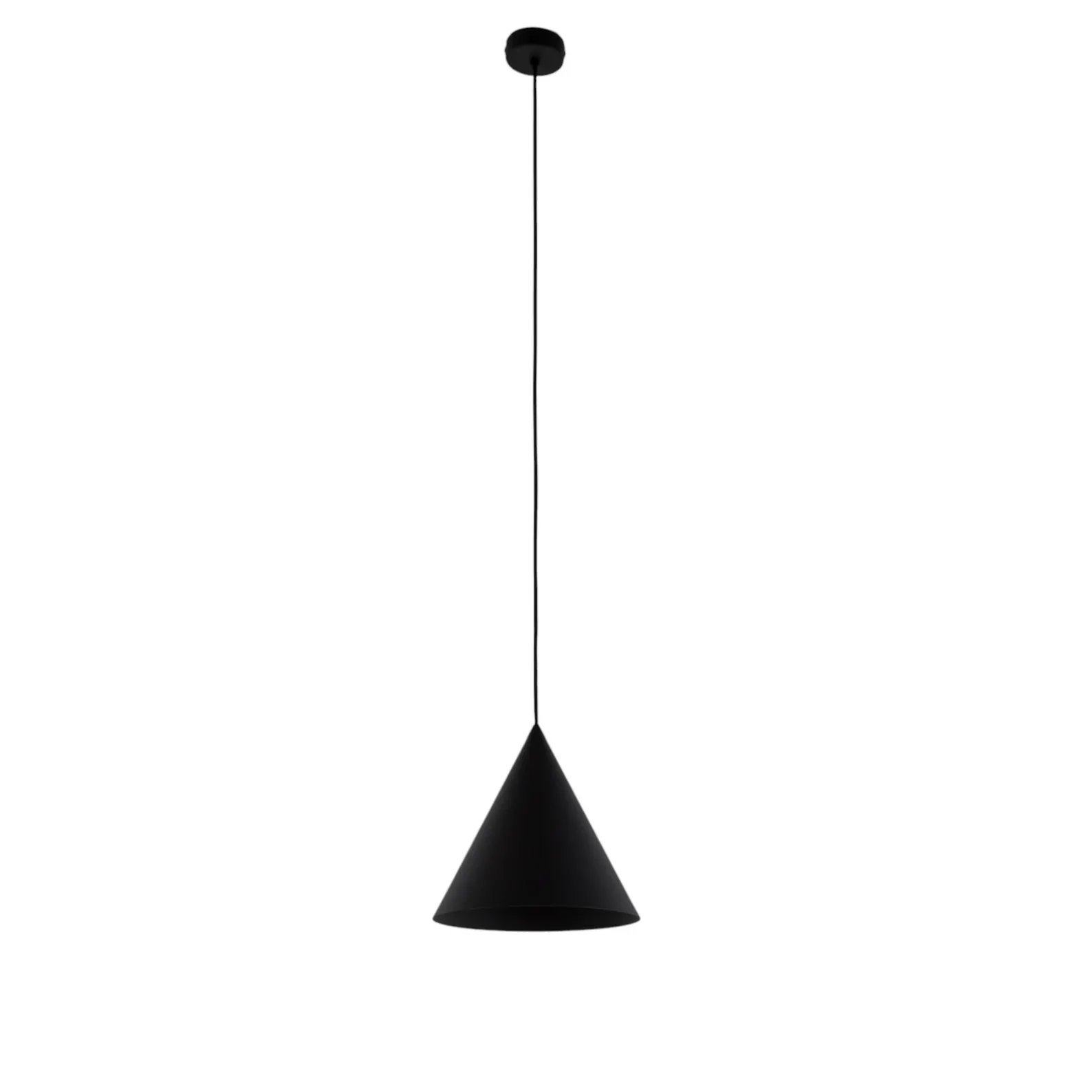 Lámpara colgante Cono, de 1 luz, Ø 27 cm, negra