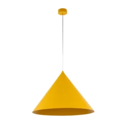 Lámpara colgante Cono, 1 luz, Ø 50 cm, amarilla, E27