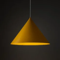 Lámpara colgante Cono, 1 luz, Ø 50 cm, amarilla, E27