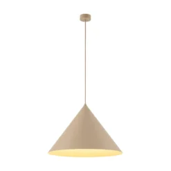 Lámpara colgante Cono, 1 luz, Ø 50 cm, arena, E27