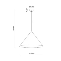 Lámpara colgante Cono, 1 luz, Ø 50 cm, beige, E27