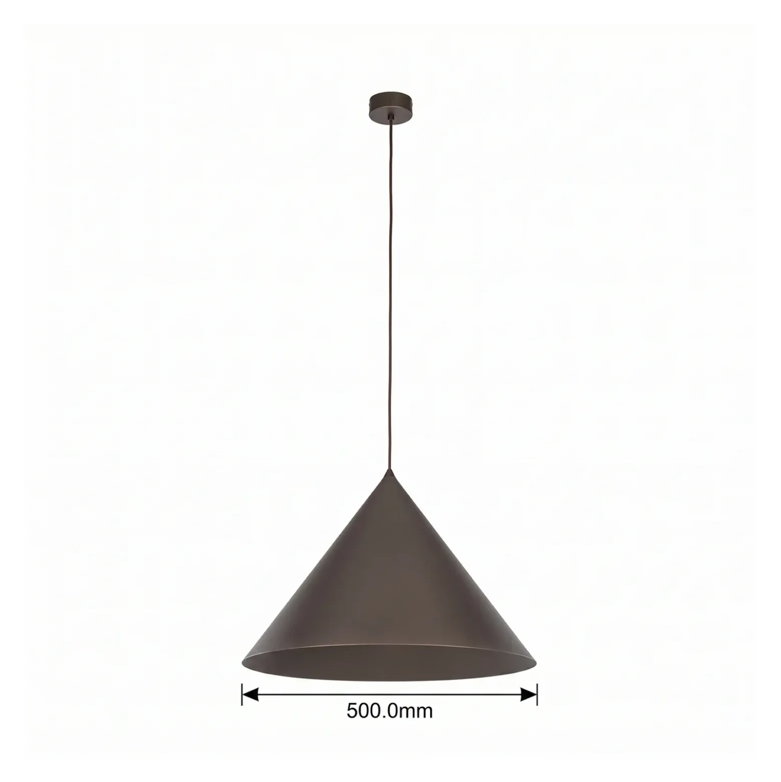 Lámpara colgante Cono, 1 luz, Ø 50 cm, marrón, E27