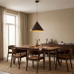 Lámpara colgante Cono, 1 luz, Ø 50 cm, marrón, E27