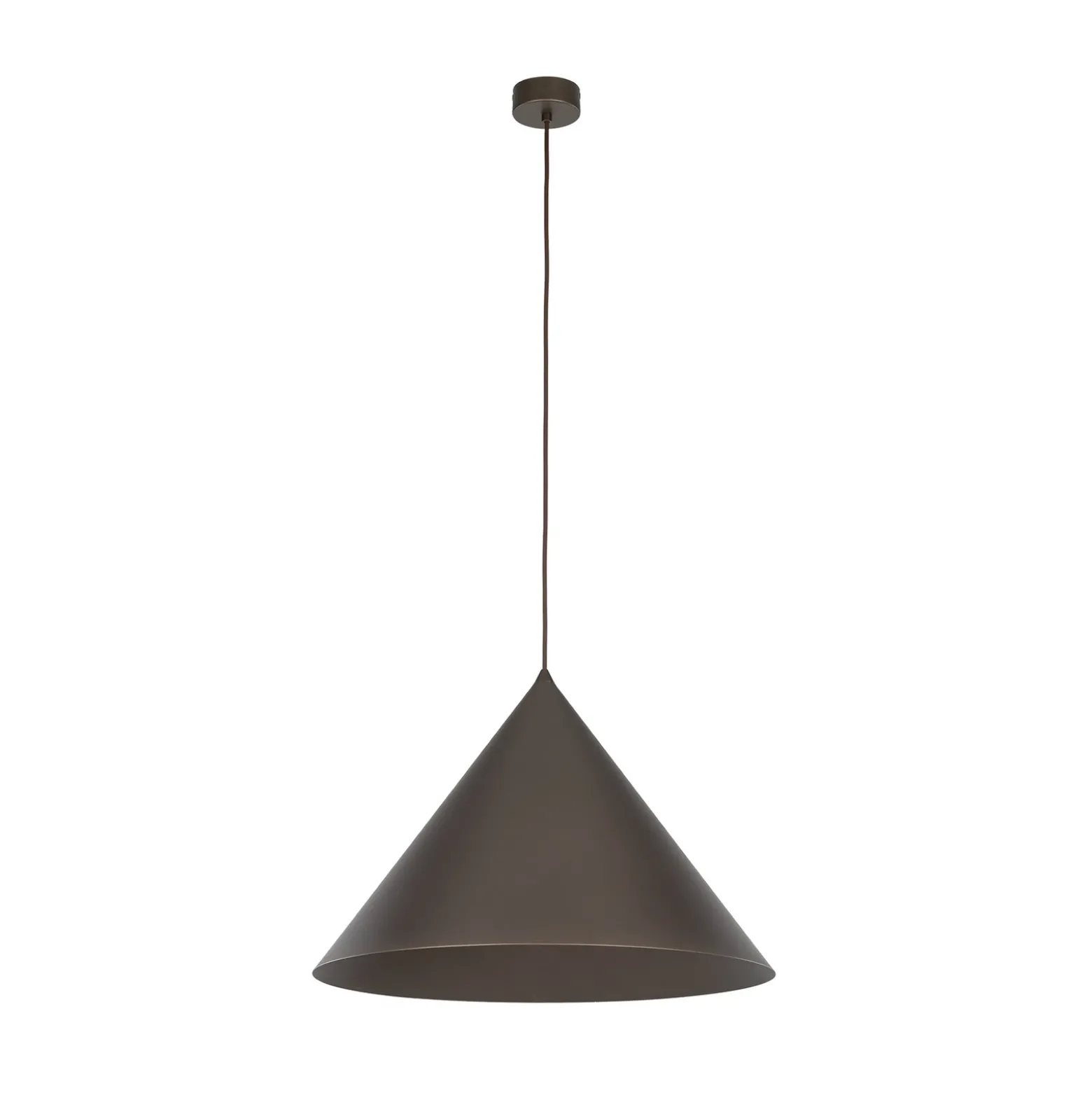 Lámpara colgante Cono, 1 luz, Ø 50 cm, marrón, E27